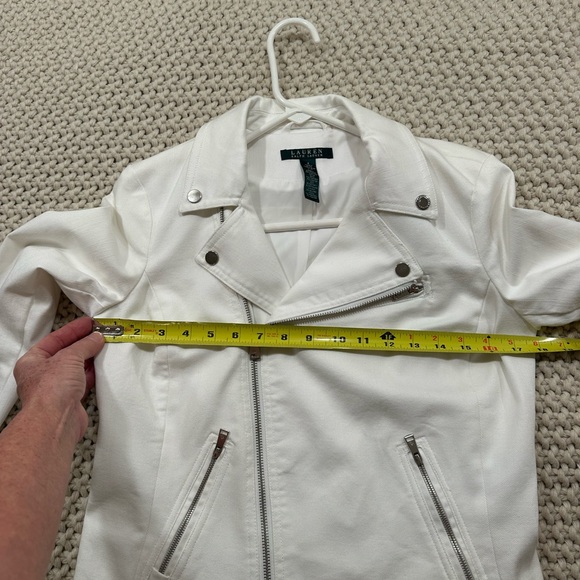 SZ 4 - Ralph Lauren White Women's Moto Jacket—fully lined - Picture 10 of 12